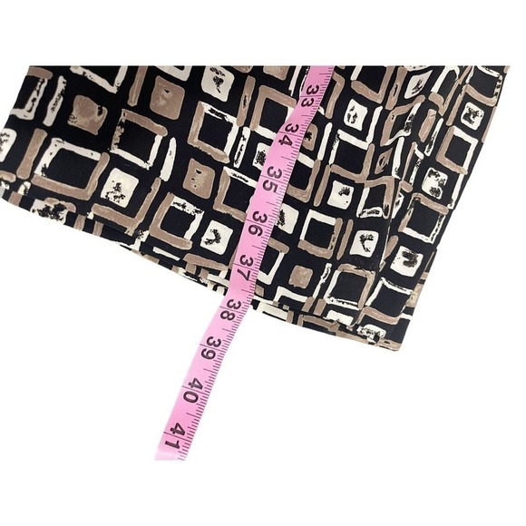 Vintage A Byer Skirt Womens 9 Midi Side Slit Polyester Brown Black Midi Skirt - Picture 5 of 7